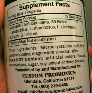 Custom Probiotics CP-1 Adult Formula Ingredients